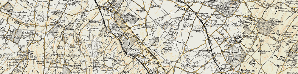 Old map of Ileden in 1898-1899