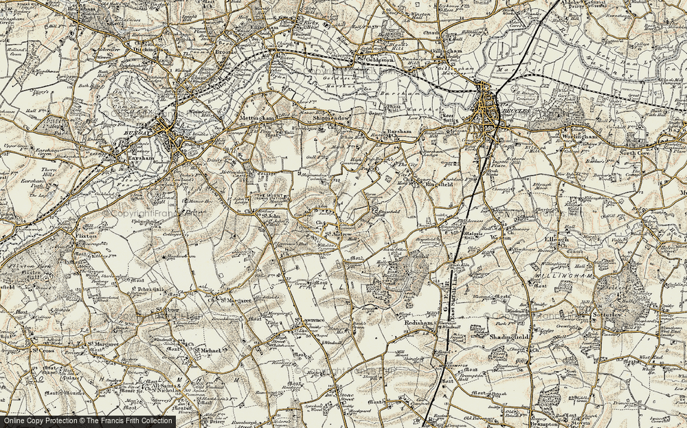 Old Map of Ilketshall St Andrew, 1901-1902 in 1901-1902