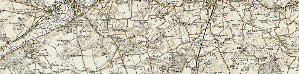 Old map of Ilketshall St Andrew in 1901-1902