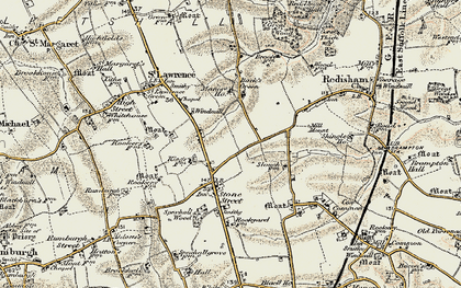 Old map of Ilketshall St Lawrence in 1901-1902
