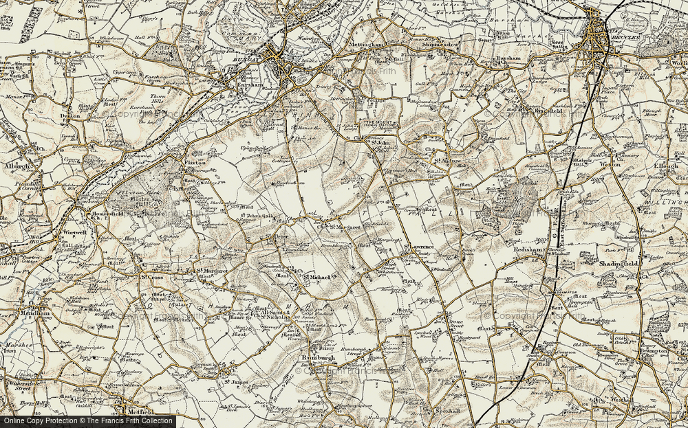 Old Map of Ilketshall St Margaret, 1901-1902 in 1901-1902