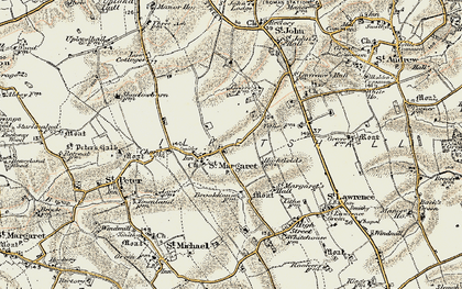 Old map of Ilketshall St Margaret in 1901-1902