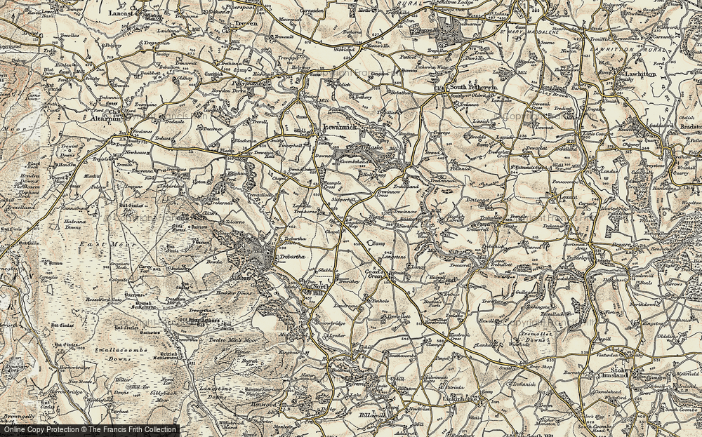 Old Map of Illand, 1900 in 1900