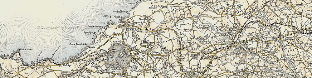 Old map of Illogan in 1900