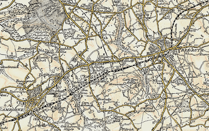 Old map of Illogan Highway in 1900