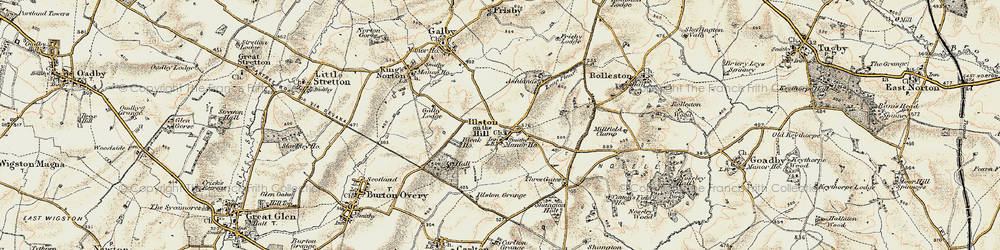 Old map of Illston on the Hill in 1901-1903