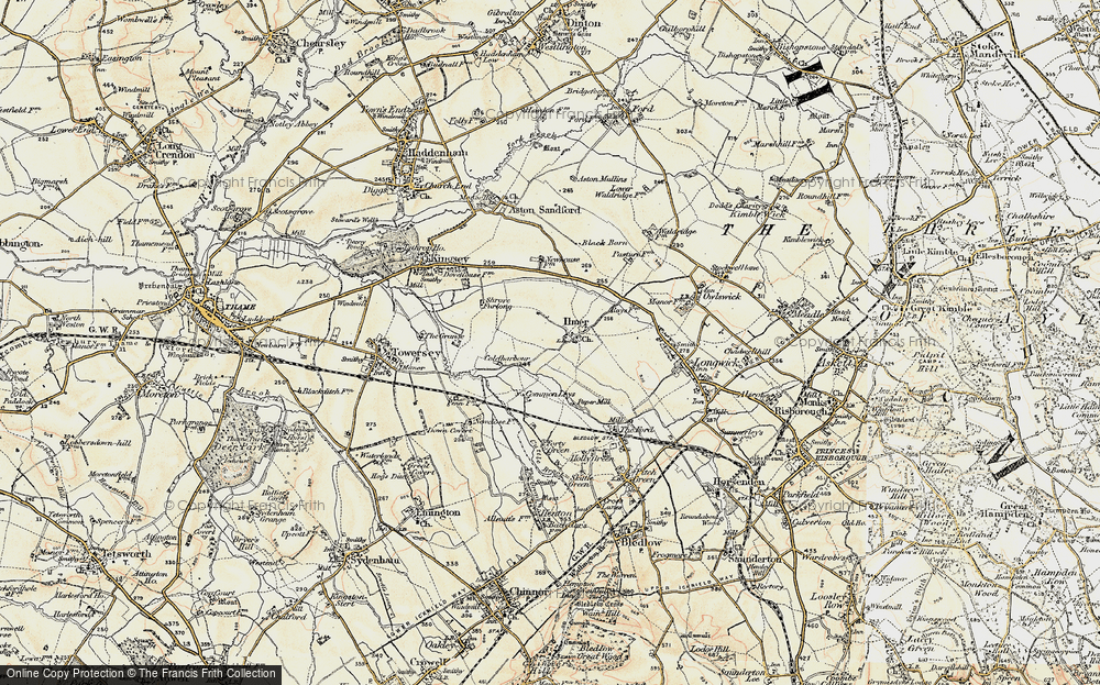 Old Map of Historic Map covering Bumpers in 1897-1898