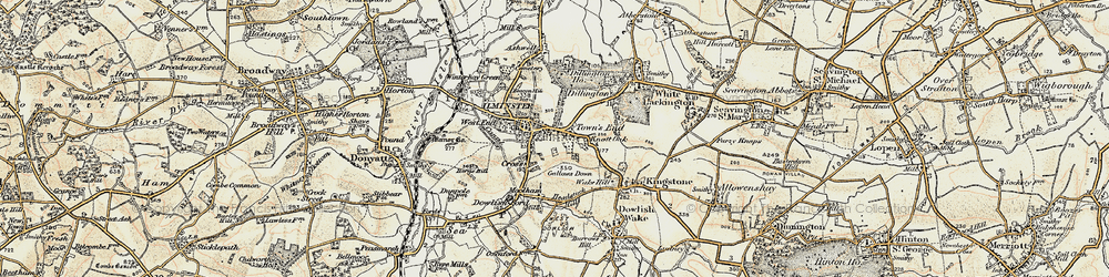 Old map of Ilminster in 1898-1900