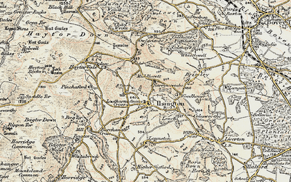 Old map of Ilsington in 1899-1900