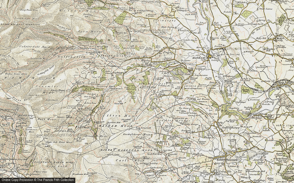 Old Map of Historic Map covering Brandwith Howe in 1903-1904