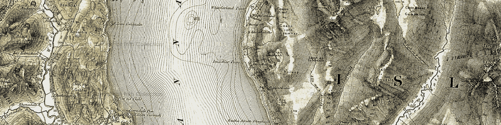 Old map of Lean an Tubhaidh in 1905-1906