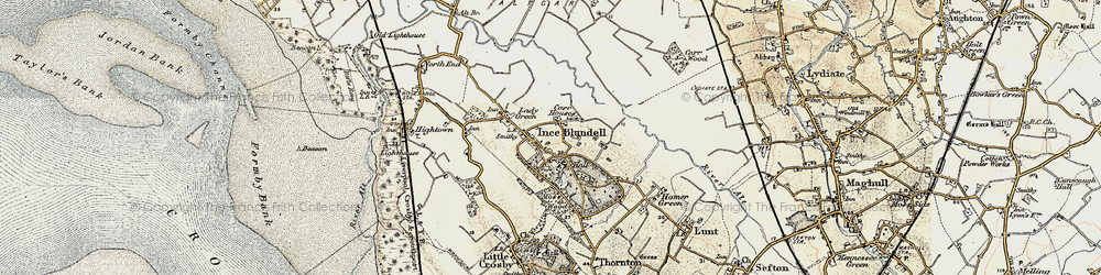 Old map of Ince Blundell in 1902-1903
