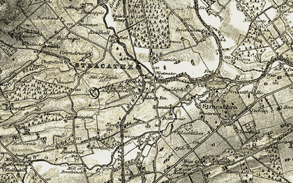 Old map of Auchenreoch in 1907-1908
