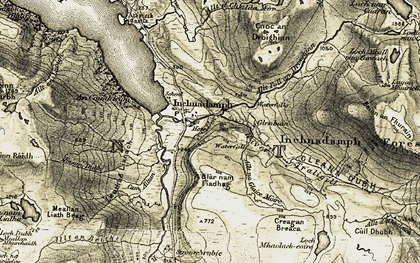 Old map of Allt a' Chalda Mòr in 1910-1912