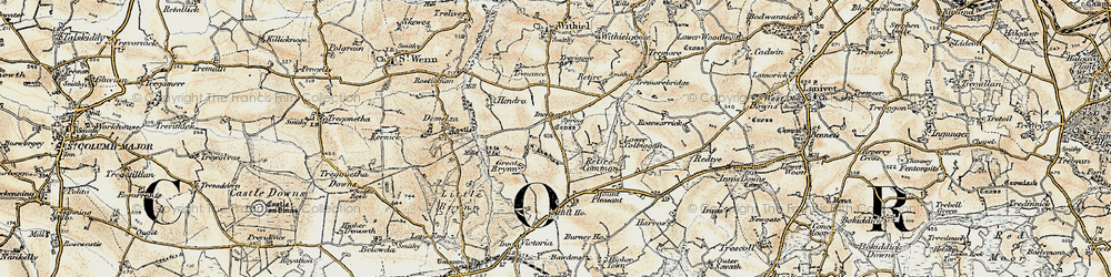 Old map of Inchs in 1900