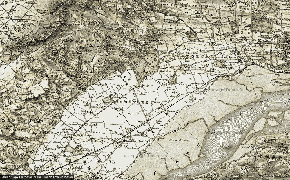 Old Map of Historic Map covering Broomhall in 1907-1908