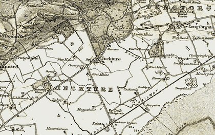 Old map of Broomhall in 1907-1908