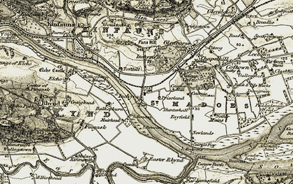Old map of Inchyra in 1906-1908