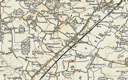 Old map of Ingatestone in 1898