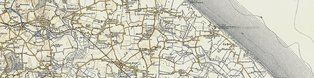 Old map of Ingham in 1901-1902