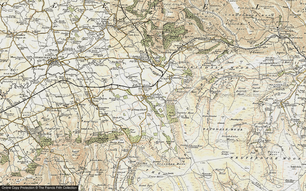 Old Map of Historic Map covering Battersby Junction in 1903-1904