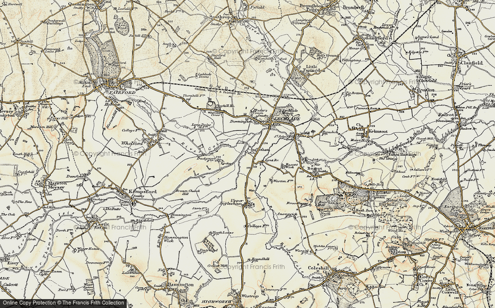 Old Map of Historic Map covering Buscot Wick in 1898-1899