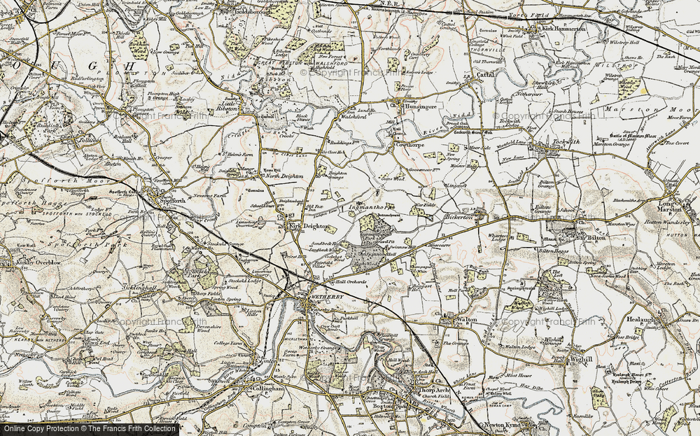 Old Map of Historic Map covering Willowgarth Plantn in 1903-1904