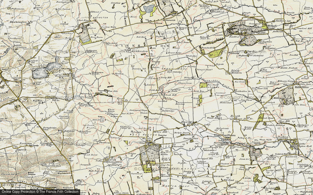 Old Map of Ingoe, 1901-1903 in 1901-1903