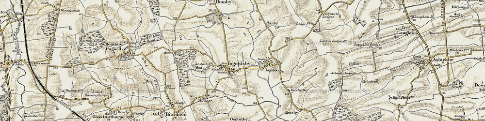Old map of Ingoldsby in 1902-1903