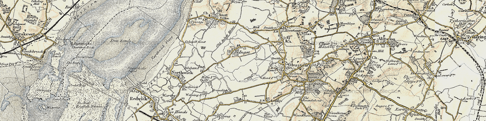 Old map of Ingst in 1899