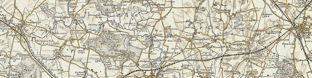 Old map of Ingworth in 1901-1902