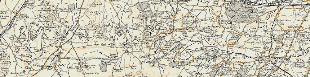Old map of Inkpen in 1897-1900