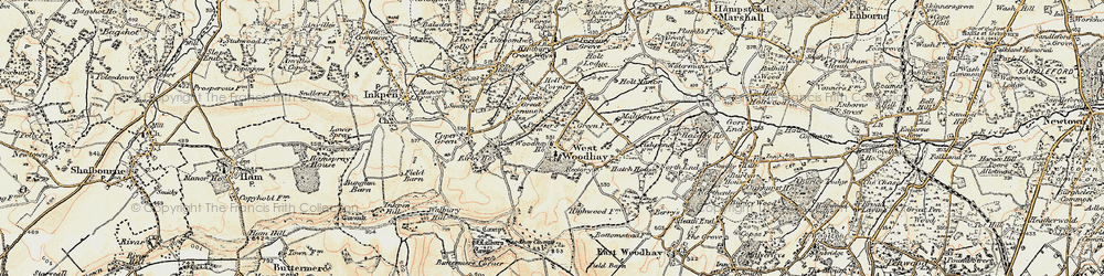 Old map of Inkpen Common in 1897-1900