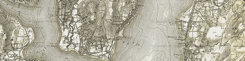 Old map of Achafour Hill in 1905-1906
