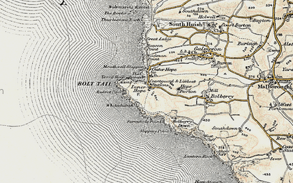 Old map of Inner Hope in 1899-1900