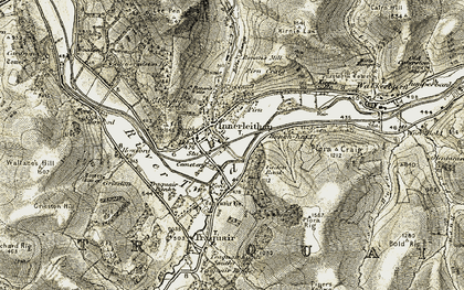 Old map of Innerleithen in 1903-1904