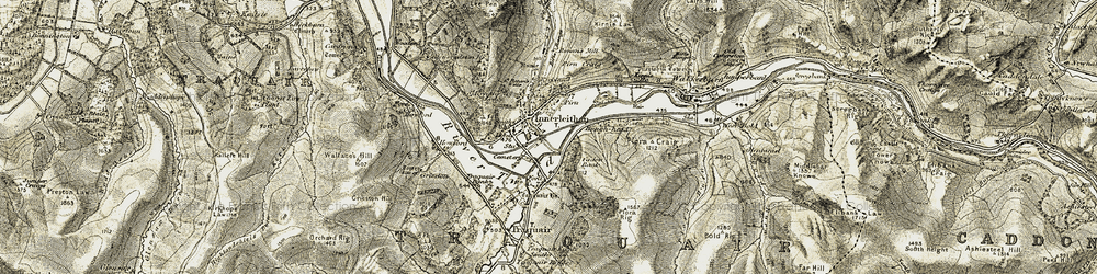 Old map of Innerleithen in 1903-1904