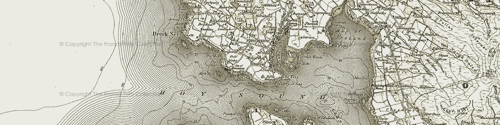 Old map of Breckan in 1912