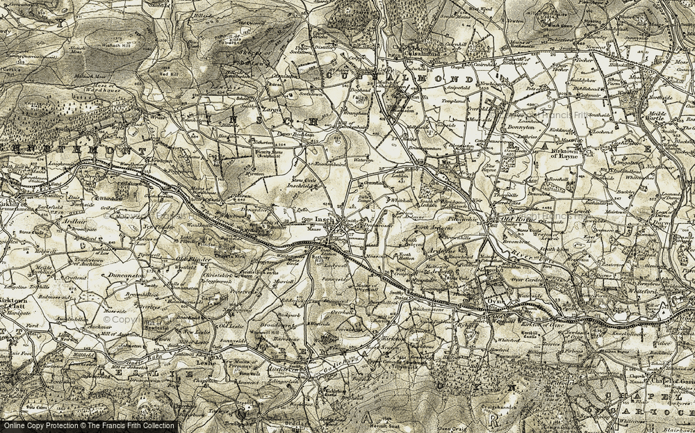 Old Map of Historic Map covering Whitehall in 1908-1910