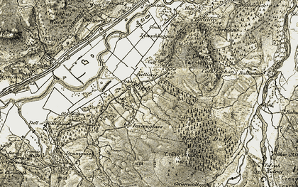 Old map of Badan Dubh in 1908