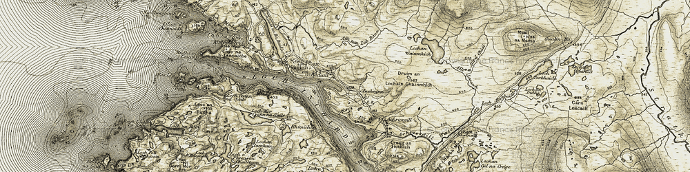Old map of Inshegra in 1910