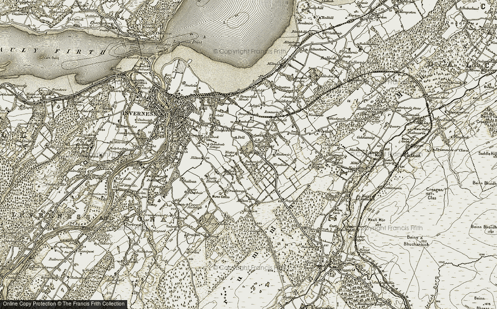 Old Map of Inshes, 1908-1912 in 1908-1912