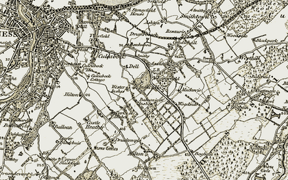 Old map of Inshes in 1908-1912