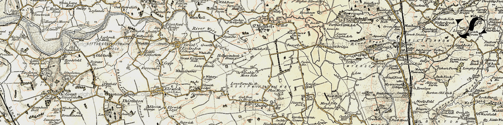 Old map of Inskip Moss Side in 1903-1904