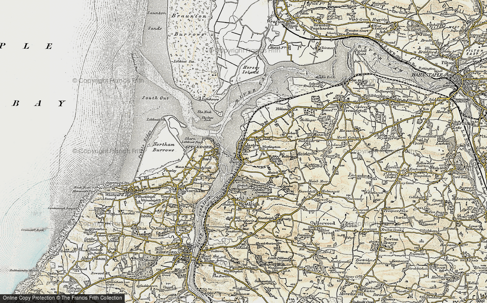 Old Map of Instow, 1900 in 1900