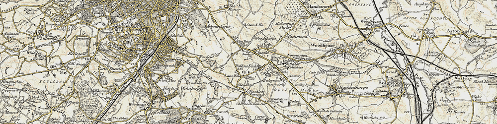 Old map of Intake in 1902-1903