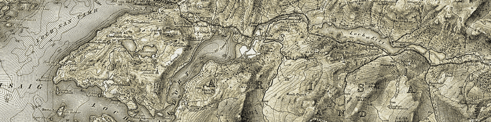 Old map of Allt a' Bhuiridh in 1906-1908