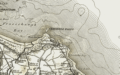 Old map of Inverallochy in 1909-1910