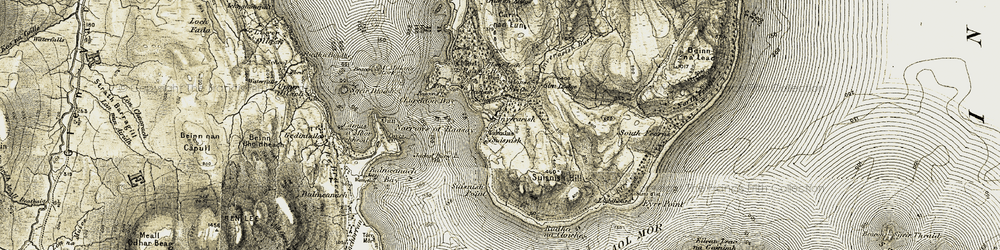 Old map of Inverarish in 1908-1909