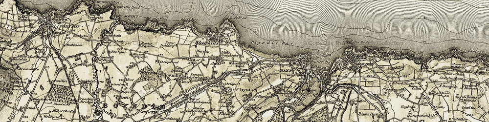 Old map of Inverboyndie in 1910